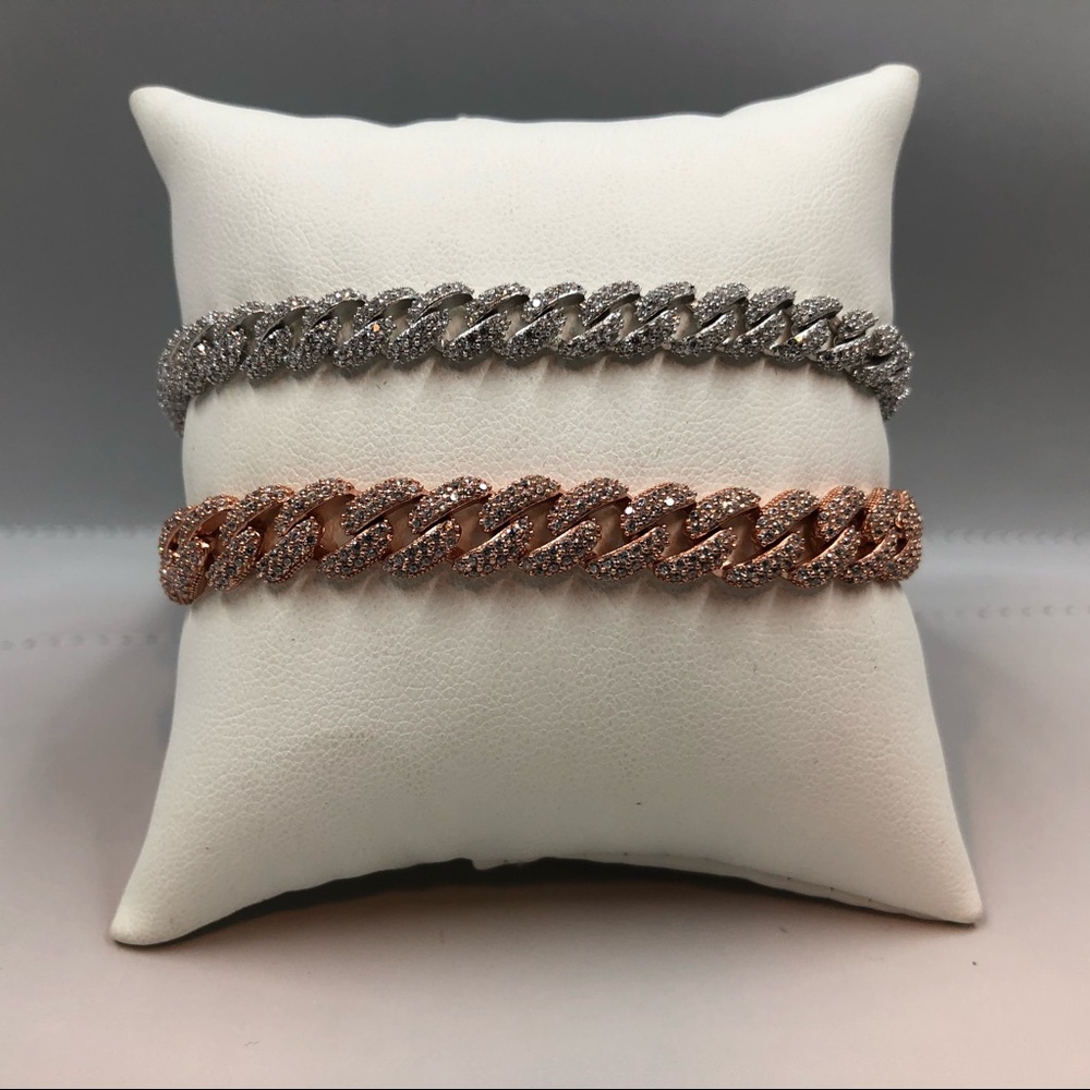 Diamond cubic zirconia Cuban link bracelets